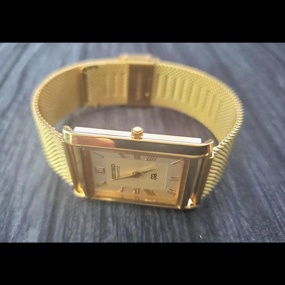 Vintage Tank Rectangular Champaign Italian band Mens Watch - Picture 7 of 7